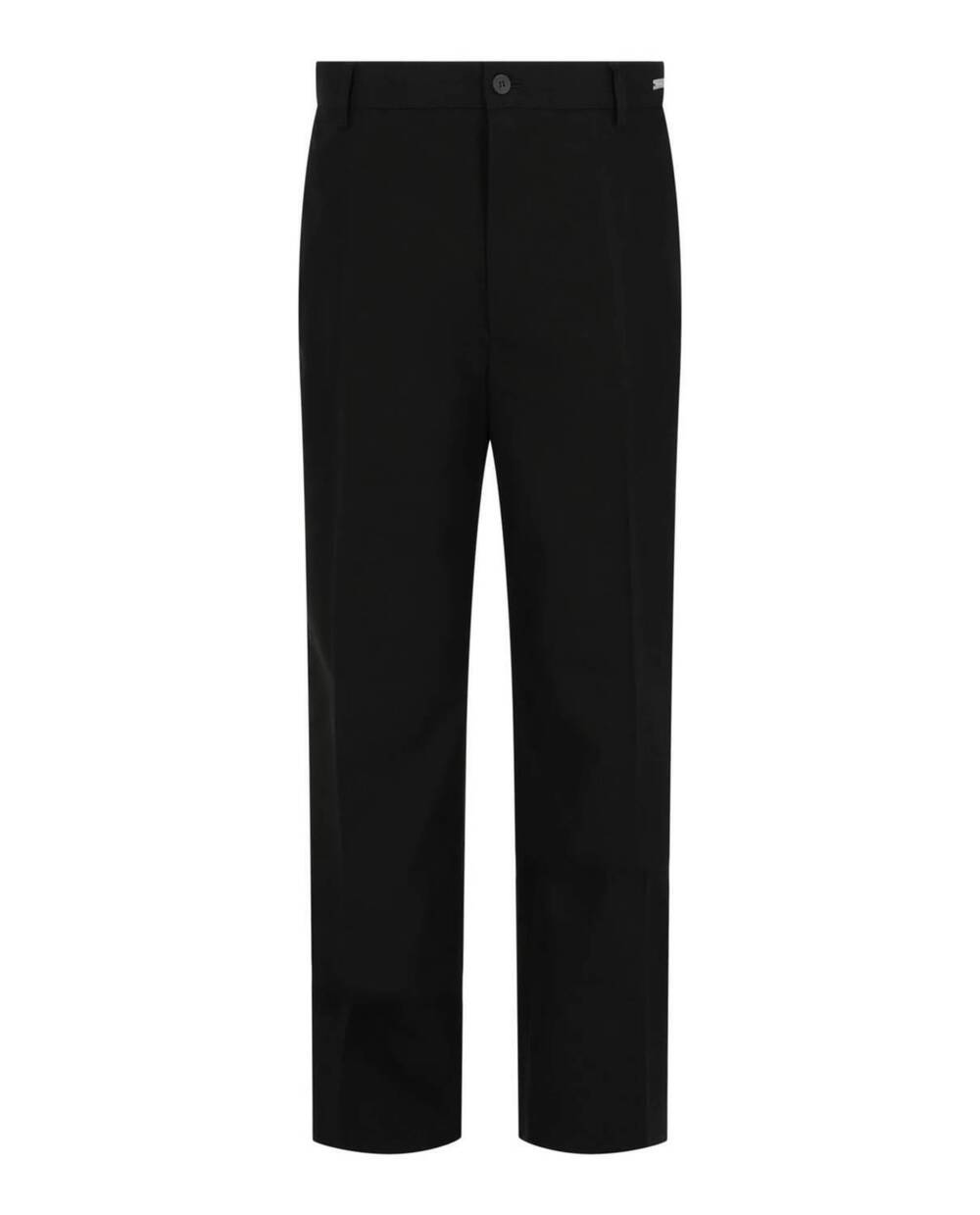 NEW SALVATORE FERRAGAMO men's flared cotton chino trousers in black